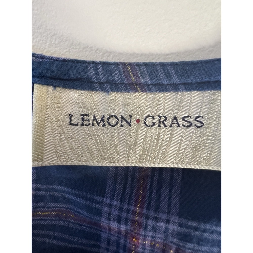 Vtg Lemon Grass Plaid Gold Jumper Dress Women M Prairie Comfy - Picture 9 of 13